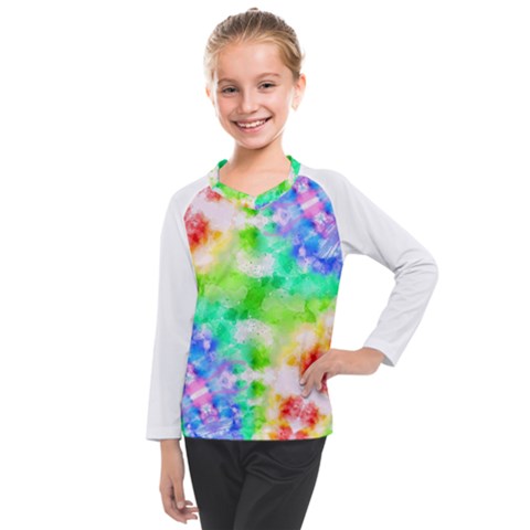 Fpd Batik Rainbow Pattern Kids  Long Mesh Tee by myblueskye777