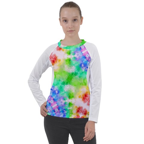 Fpd Batik Rainbow Pattern Women s Long Sleeve Raglan Tee by myblueskye777