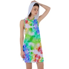 Fpd Batik Rainbow Pattern Racer Back Hoodie Dress by myblueskye777