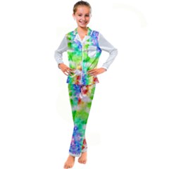 Fpd Batik Rainbow Pattern Kid s Satin Long Sleeve Pajamas Set