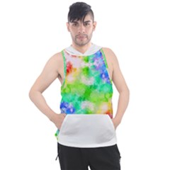 Fpd Batik Rainbow Pattern Men s Sleeveless Hoodie by myblueskye777