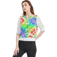 Fpd Batik Rainbow Pattern Quarter Sleeve Blouse