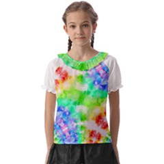 Fpd Batik Rainbow Pattern Kids  Frill Chiffon Blouse by myblueskye777