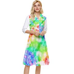 Fpd Batik Rainbow Pattern Classy Knee Length Dress