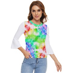 Fpd Batik Rainbow Pattern Bell Sleeve Top