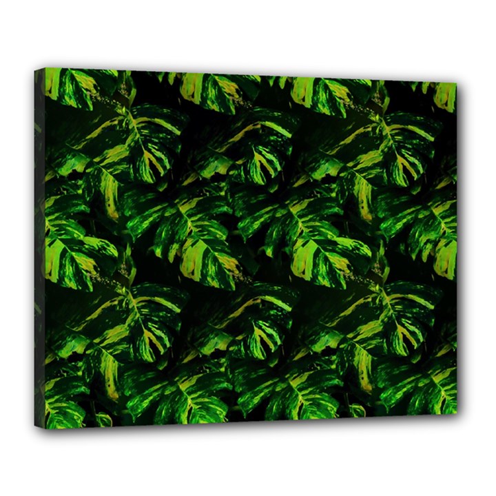 Jungle Camo Tropical Print Canvas 20  x 16  (Stretched)