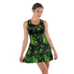 Jungle Camo Tropical Print Cotton Racerback Dress by dflcprintsclothing