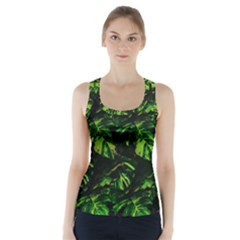 Jungle Camo Tropical Print Racer Back Sports Top by dflcprintsclothing