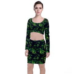 Jungle Camo Tropical Print Top And Skirt Sets