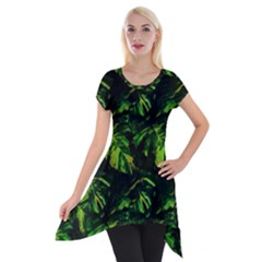 Jungle Camo Tropical Print Short Sleeve Side Drop Tunic by dflcprintsclothing