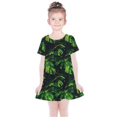 Jungle Camo Tropical Print Kids  Simple Cotton Dress by dflcprintsclothing