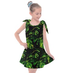 Jungle Camo Tropical Print Kids  Tie Up Tunic Dress by dflcprintsclothing