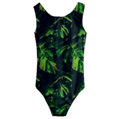 Jungle Camo Tropical Print Kids  Cut-out Back One Piece Swimsuit by dflcprintsclothing