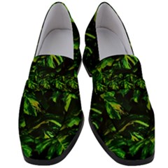 Jungle Camo Tropical Print Women s Chunky Heel Loafers by dflcprintsclothing