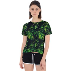 Jungle Camo Tropical Print Open Back Sport Tee by dflcprintsclothing