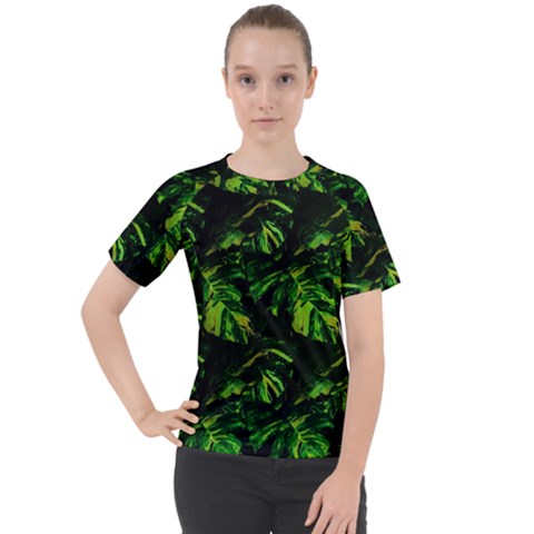 Jungle Camo Tropical Print Women s Sport Raglan Tee by dflcprintsclothing