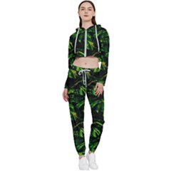 Jungle Camo Tropical Print Cropped Zip Up Lounge Set by dflcprintsclothing