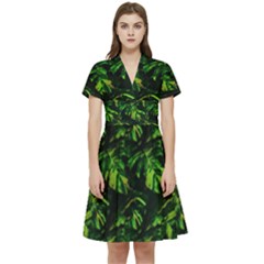 Jungle Camo Tropical Print Short Sleeve Waist Detail Dress by dflcprintsclothing