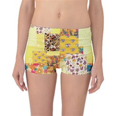 Yellow Floral Aesthetic Boyleg Bikini Bottoms by designsbymallika