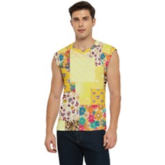 Yellow Floral Aesthetic Men s Raglan Cap Sleeve Tee by designsbymallika