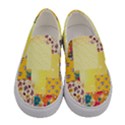 Yellow Floral Aesthetic Women s Canvas Slip Ons View1