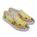 Yellow Floral Aesthetic Women s Canvas Slip Ons View3