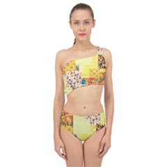 Yellow Floral Aesthetic Spliced Up Two Piece Swimsuit by designsbymallika