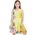 Yellow Floral Aesthetic Kids  Skater Dress View1