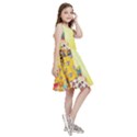 Yellow Floral Aesthetic Kids  Skater Dress View3