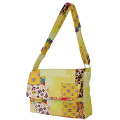 Yellow Floral Aesthetic Full Print Messenger Bag (s) by designsbymallika