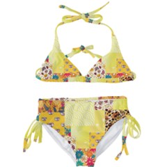 Yellow Floral Aesthetic Kids  Classic Bikini Set by designsbymallika