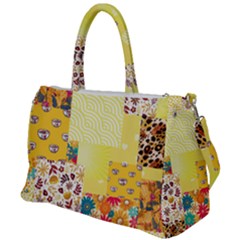 Yellow Floral Aesthetic Duffel Travel Bag by designsbymallika