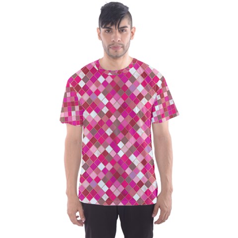 Pink Tiles Men s Sport Mesh Tee by designsbymallika