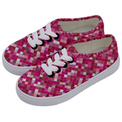 Pink Tiles Kids  Classic Low Top Sneakers by designsbymallika