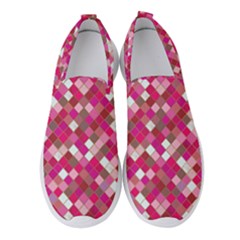 Pink Tiles Women s Slip On Sneakers by designsbymallika