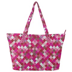 Pink Tiles Full Print Shoulder Bag by designsbymallika