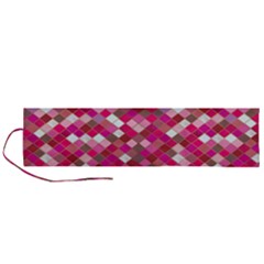 Pink Tiles Roll Up Canvas Pencil Holder (l) by designsbymallika