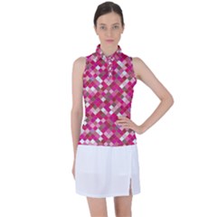 Pink Tiles Women s Sleeveless Polo Tee by designsbymallika