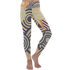 Circular Pattern Kids  Lightweight Velour Classic Yoga Leggings by designsbymallika