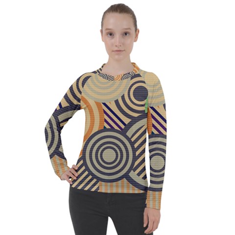 Circular Pattern Women s Pique Long Sleeve Tee by designsbymallika