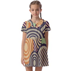 Circular Pattern Kids  Asymmetric Collar Dress by designsbymallika