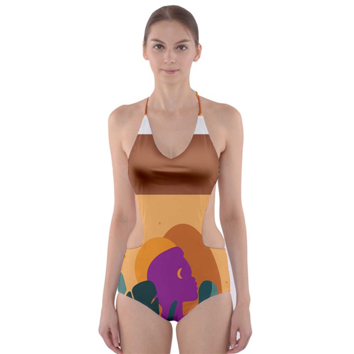 Girl Power Cut-Out One Piece Swimsuit