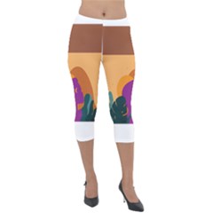 Girl Power Lightweight Velour Capri Leggings  by designsbymallika