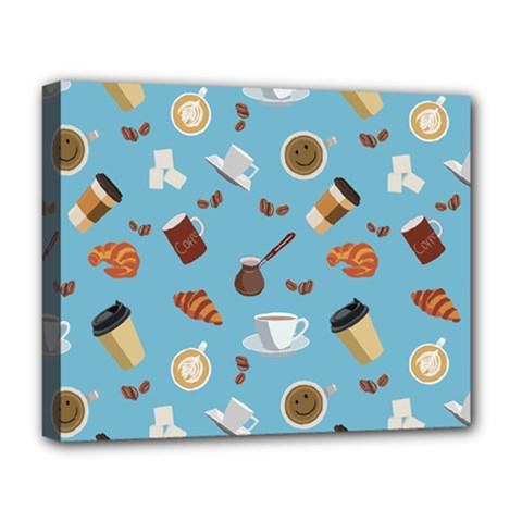 Coffee Time Deluxe Canvas 20  X 16  (stretched) by SychEva