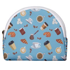 Coffee Time Horseshoe Style Canvas Pouch