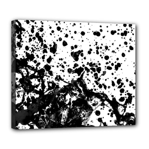 Black And White Abstract Liquid Design Deluxe Canvas 24  X 20  (stretched)