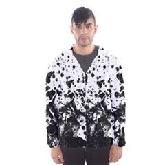 Black And White Abstract Liquid Design Men s Hooded Windbreaker by dflcprintsclothing