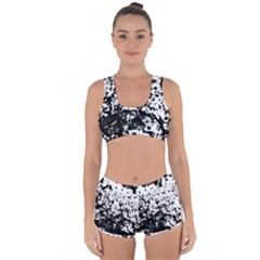 Black And White Abstract Liquid Design Racerback Boyleg Bikini Set by dflcprintsclothing