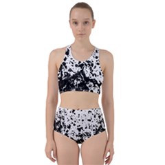 Black And White Abstract Liquid Design Racer Back Bikini Set by dflcprintsclothing