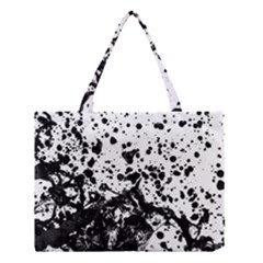 Black And White Abstract Liquid Design Medium Tote Bag